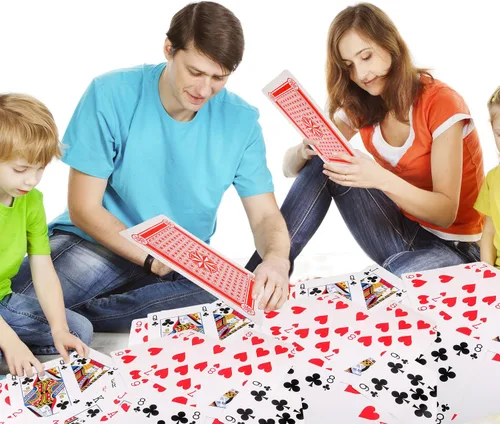 Vista 2 de 2 barajas de 8 x 11 pulgadas, cartas gigantes de póquer, tarjetas grandes de gran tamaño para niños, adultos, personas mayores, juegos de cartas