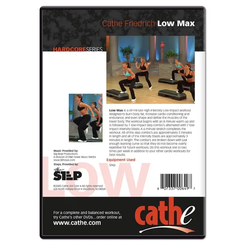 Vista 2 de Cathe Friedrich Low Max Step Aerobics Low Impact Exercise DVD For Women - Use For Cardio Fitness and Aerobic Conditioning
