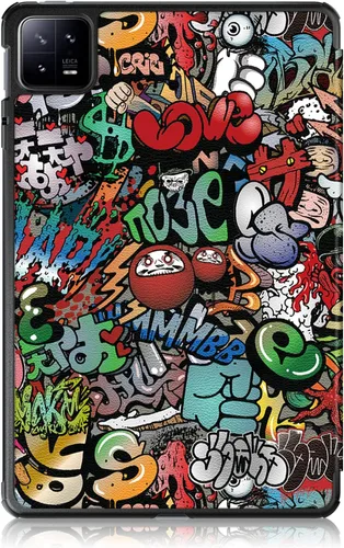 Vista 9 de Funda para Xiaomi Pad 6, Slim Stand Hard Back Shell Funda protectora inteligente para Xiaomi Pad 6 Pro 11 "con función de encendido/apagado Graffiti