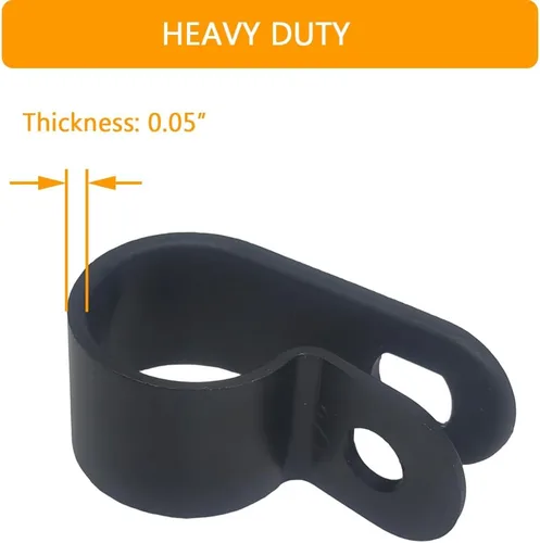 Vista 4 de 100 Uds Abrazadera De Cable 1/2 "R-Tipo Clip De Cable Abrazadera De Alambre Clips De Sujetadores De Cable De Nylon Para La Gestión De Cables - Negro