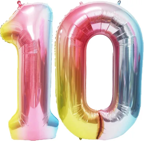 Vista 137 de Globos gigantes de números negros de 40 pulgadas, globos de aluminio de Mylar con helio para cumpleaños, globo número 0 para decoración de fiestas