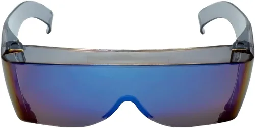 Vista 4 de Calabria 3000 Gafas de Seguridad de Ajuste Grande que se Colocan Sobre Anteojos Recetados Color Azul para Hombres y Mujeres Envolventes Tintadas