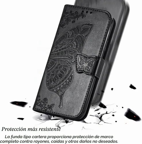Vista 6 de Funda tipo cartera compatible con iPhone 14 para mujer, color negro