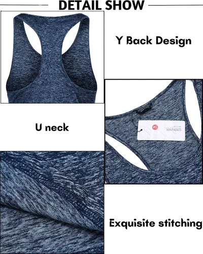 Vista 5 de COOFANDY Camisetas sin mangas para hombre, paquete de 3 camisetas sin mangas para gimnasio, espalda en Y, entrenamiento muscular, culturismo