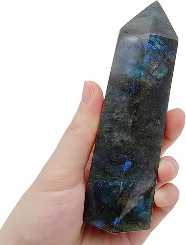 Vista 14 de Torre de turmalina negra con 6 facetas de cristal curativo Varita de 0.5 a 1 libras para meditación, colección Reiki, decoración del hogar