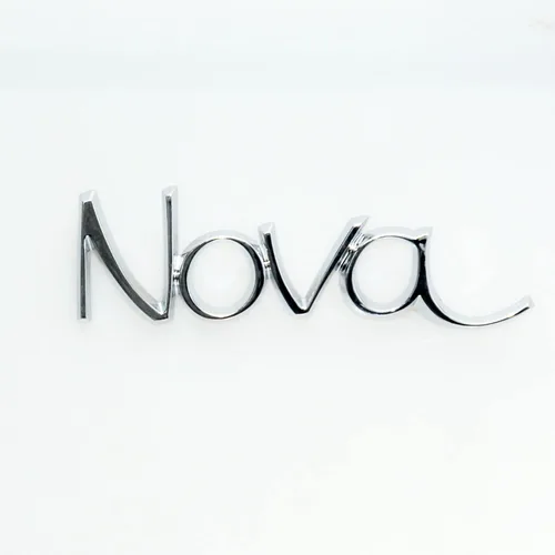 Vista 6 de 1 emblema de guardabarros delantero Nova OEM 3D Badge Quarter Panel de repuesto para Nova 1969-1972 (cromado)