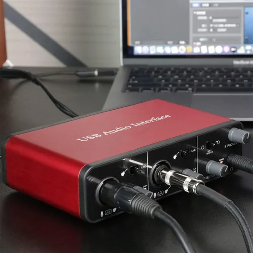 Vista 4 de ZUZONG Interfaz de audio interfaz de audio preamplificadores de micrófono con alimentación fantasma de 48 V 24 bits compatible con grabación