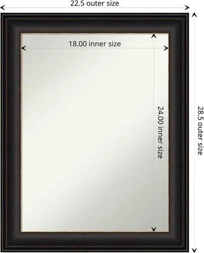 Vista 4 de Amanti Art Espejo de pared de bronce de 29 x 23 pulgadas, espejo rectangular de baño de bronce aceitado para decoración de pared de sala de estar
