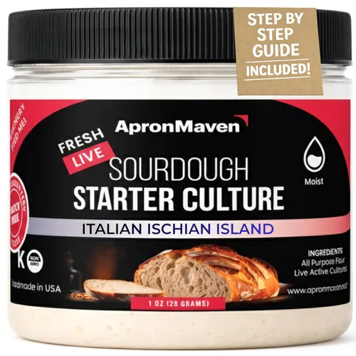 Vista 12 de Apron Maven Cultivo de masa madre fresca viva, estilo francés, acidez más suave para baguettes, Pain de Campagne, panes campestres franceses