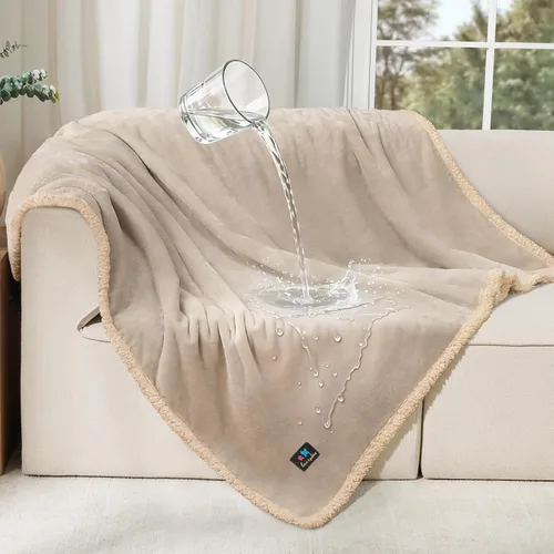 Vista 33 de Cobija impermeable para mascotas, a prueba de líquidos y orina, para sofá, cama, sillón, reversible, vellón, forro polar, protector de muebles