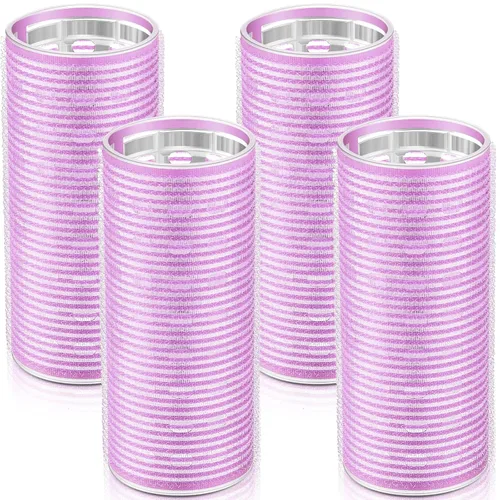 Vista 9 de WILLBOND 4 rodillos de pelo largos para flequillo, rizadores de núcleo de aluminio, rodillo térmico de autoagarre para cabello largo y mediano, Negro