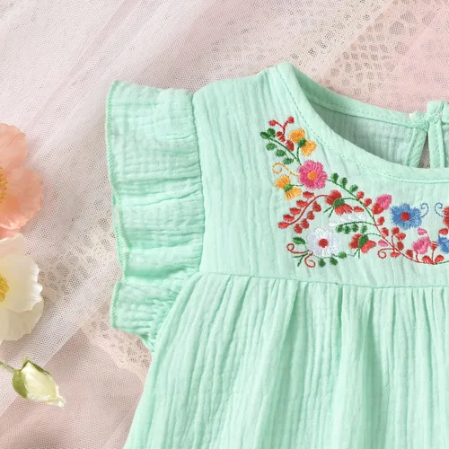 Vista 5 de HINTINA Vestido de verano sin mangas con bordado étnico mexicano
