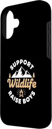 Vista 2 de Parent Support Wildlife Raise Boys - Mom Dad Outdoors Case for iPhone 16