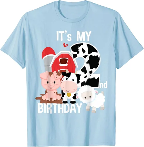 Vista 104 de Camiseta para fiesta de 2 años con texto en inglés "It's My 2nd Birthday", Negro