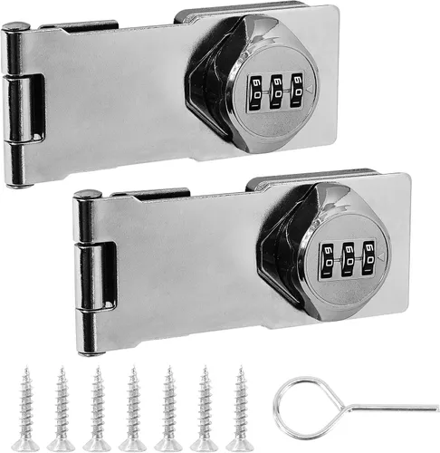 Vista 10 de Cerraduras rotativas con contraseña, color negro, 1 paquete de cerraduras de gabinete con combinación, pestillo de seguridad sin llave para puerta