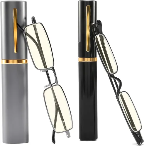 Vista 9 de touk Estuche de metal portátil para gafas de lectura pequeñas y delgadas