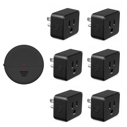 Vista 132 de Remote Switch Outlet,NineLeaf Remote Control Outlet Plug with Switch Wireless On/Off Light Switches Wall Mounted,15A/1500W LED,TUV List,No Wiring