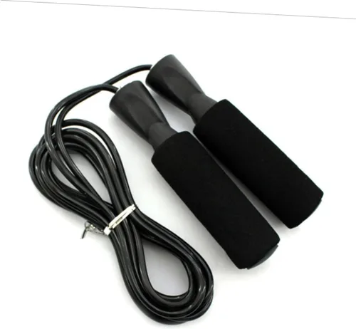 Vista 8 de 2 cuerdas de saltar con rodamientos de bolas con asas ergonómicas antideslizantes, cable de PVC para resistencia a los arañazos y flexibilidad