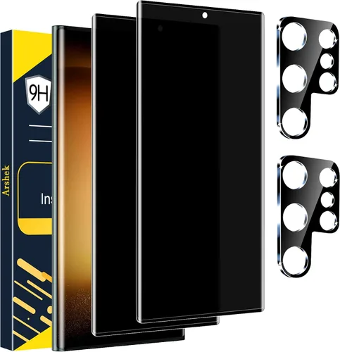 Vista 8 de [Paquete de 3+3] Protector de pantalla de vidrio para Samsung Galaxy S22 Plus 5G, vidrio templado 9H, compatible con huellas dactilares