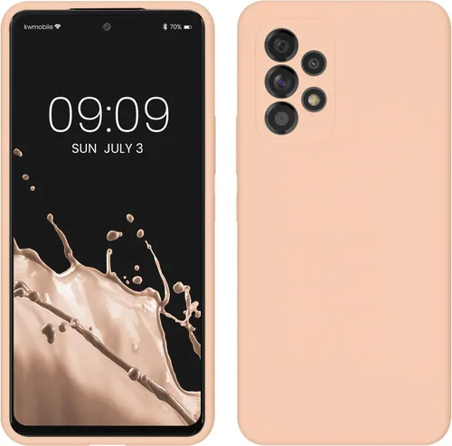 Vista 32 de kwmobile Funda compatible con Samsung Galaxy A32 5G - Funda de silicona TPU con acabado suave - Rosa impresionante