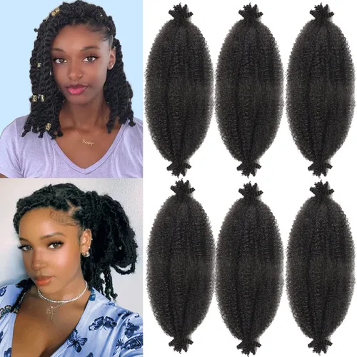 Vista 51 de Cabello para trenzar de 10 pulgadas para locs suaves sintéticos, trenzas de ganchillo Passion Spring Cuban Twist Hair Butterfly Loc Marley Twist