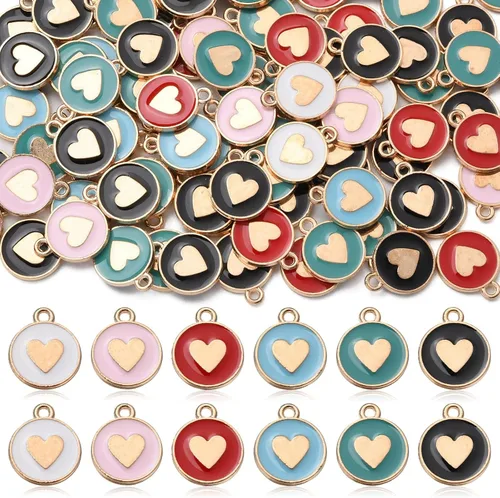 Vista 12 de DanLingJewelry Dijes esmaltados de formas surtidas para hacer pulseras, collares, joyas, Metal