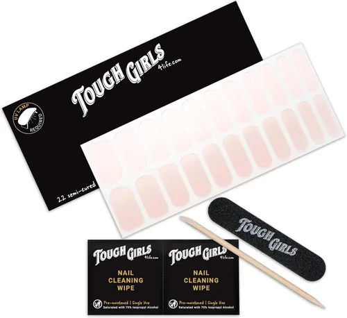 Vista 15 de TOUGH GIRLS 22 tiras de esmalte de uñas de gel semicuradas prémium con accesorios de aplicación (borgoña)