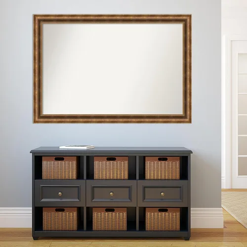 Vista 941 de Amanti Art Espejo de pared personalizado no biselado (25 x 25 pulgadas), marco de bronce acentuado, varios tamaños personalizados, espejo de baño