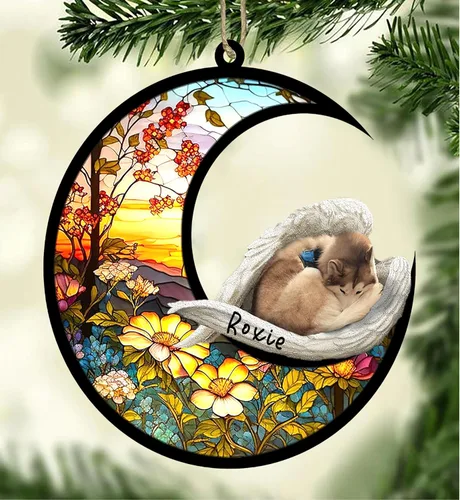 Vista 109 de Atrapasoles conmemorativo personalizado para perros, adorno navideño de Airedale Terrier, recuerdo por pérdida de mascota, regalos conmemorativos