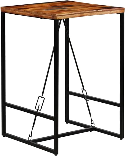 Vista 9 de Bar Table Counter Height 27.6x27.6x41.7 Inch Solid Reclaimed Wood Industrial Style for Kitchen Dining Room Bars Cafes