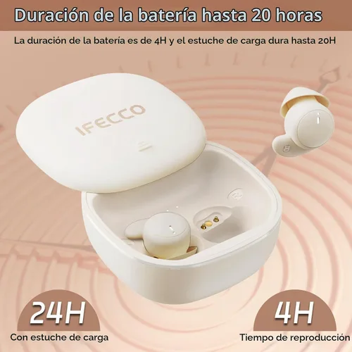 Vista 7 de IFECCO - Audífonos invisibles para dormir con Bluetooth 6.0, auriculares inalámbricos para dormir de lado, cómodo bloqueo de ruido, IPX6 impermeable