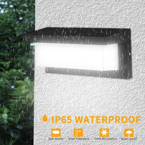 Vista 2 de LOVEZOE Luz de porche al aire libre de 18 W – Lámpara LED impermeable IP65 para porche de pared en 1800Lm 6000K blanco frío Lámparas de porche