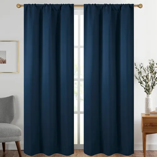 Vista 60 de Diraysid Cortinas opacas beige para dormitorio y sala de estar, cortinas con aislamiento térmico para oscurecer la habitación, 42 x 63 pulgadas, 2