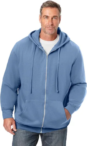 Vista 27 de KingSize - Chaqueta de forro polar con capucha y cremallera frontal para hombre Negro