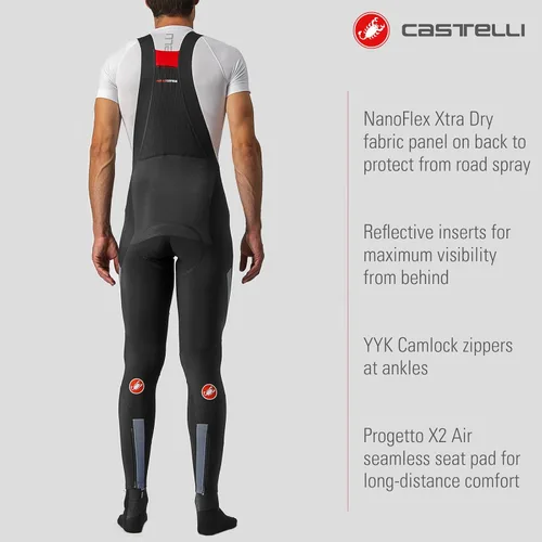 Vista 3 de Castelli Ciclismo Sorpasso ROS Bibtight para ciclismo de carretera y grava I Ciclismo