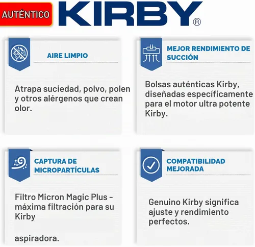 Vista 7 de Kirby Micron Magic Micro Allergen 205814A. Bolsas para filtro de aspiradora HEPA