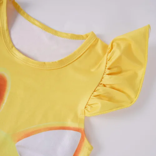 Vista 5 de Vestido casual de princesa con estampado de dibujos animados de erizo sónico para jóvenes y niñas pequeñas