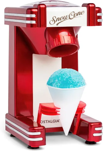Vista 8 de Nostalgia Máquina de cono de nieve retro – Tamaño de encimera de una sola porción – Máquina de hielo afeitado para conos de nieve, granizados