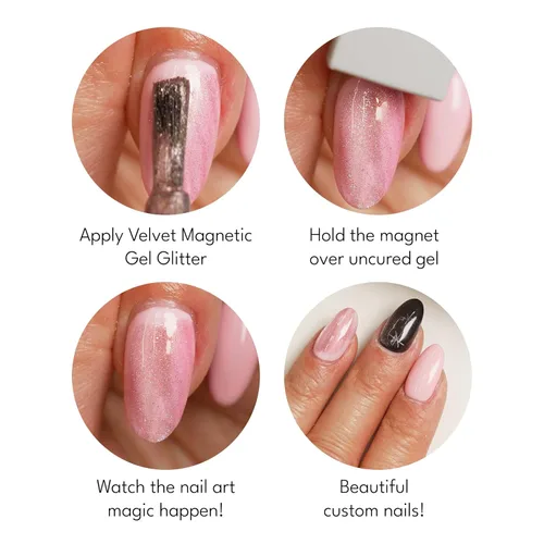 Vista 4 de Red Carpet Manicure Fortify & Protect - Esmalte de gel con imán de terciopelo bronce para uñas fuertes y saludables, impregnado con vitamina A
