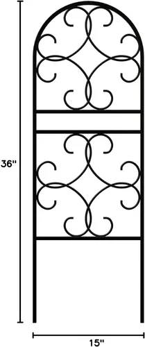 Vista 3 de Panacea 84490 Scroll Pot Trellis - Enrejado, 36 pulgadas, negro
