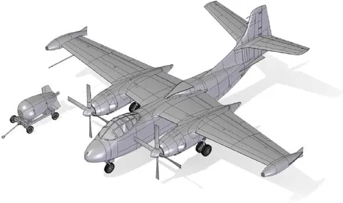 Vista 3 de Roden 063-1/72 - North American AJ-1 Savage, kit de modelo de plástico a escala