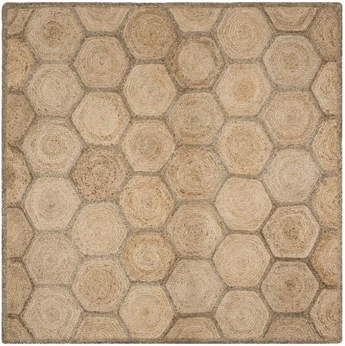 Vista 10 de SAFAVIEH Natural Fiber Collection - Alfombra decorativa, 2 x 3 pies, natural y gris, yute tejido de panal hecho a mano, ideal para zonas de alto