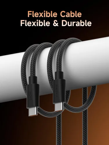 Vista 5 de Hagibis Cable USB-C de Wedge Joint de 240 W, cable flexible USB tipo C de transferencia de datos de 480 Mbps, cable USB-C para iPhone 17, 16, 15 Pro