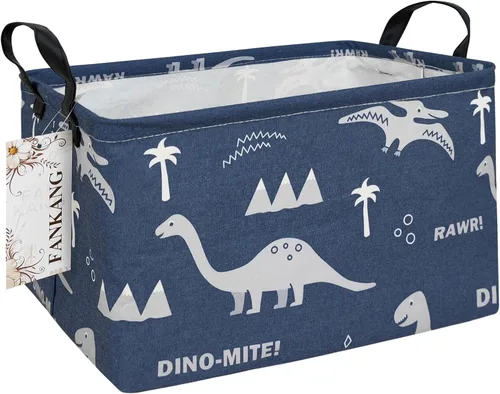 Vista 22 de Canasta plegable de almacenamiento para guardería, con revestimiento de polietileno impermeable, de grand tamaño, para niños y niñas, oficina