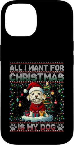 Vista 4 de Maltese Christmas Tree Lights Decorations Dog Lover Xmas Case for iPhone 17