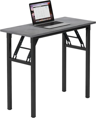 Vista 13 de Need - Escritorio plegable de 31 1/2" sin ensamblaje, mesa pequeña para computadora, escritorio robusto y resistente para espacios pequeños, marco