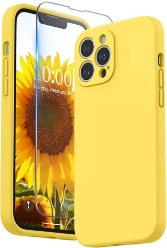 Vista 14 de SURPHY Funda compatible con iPhone 13 Pro Max con protector de pantalla, (protección de cámara + forro de microfibra suave), funda de silicona Negro