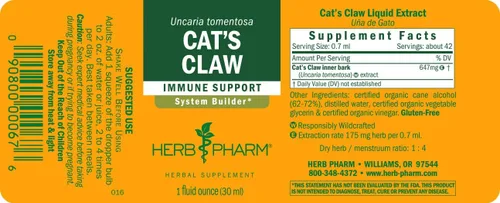 Vista 7 de Herb Pharm Extracto líquido de uña de gato (UNA de Gato) para el apoyo del sistema inmunológico - 1 onza