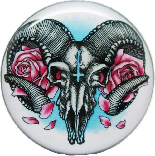 Vista 4 de Pierced Republic Ram & Flower - Tapones acrílicos atornillados, 12 tamaños