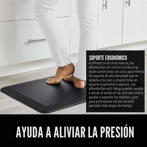 Vista 3 de Gorilla Grip - Tapete antifatiga acolchado para cocina, escritorio, ergonómico, superficie rugosa resistente a los rayones y al agua, para comodidad